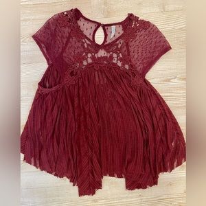 Free People Floral Lace Blouse